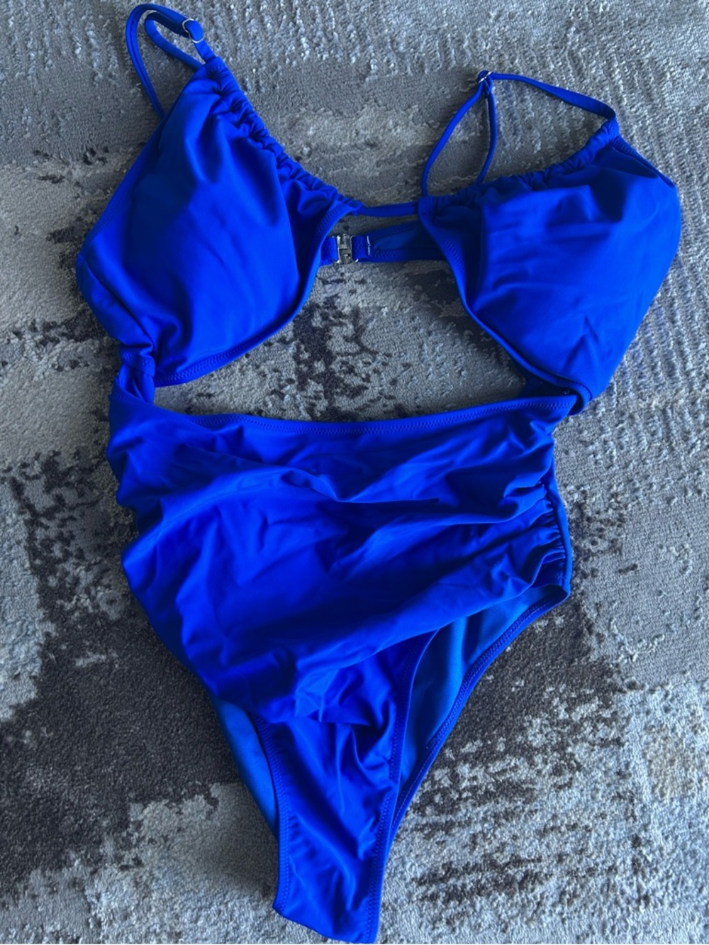 Viral Tik Tok Blooming Jelly Royal Blue One Piece Cut Out Swimsuit Bathing Suit